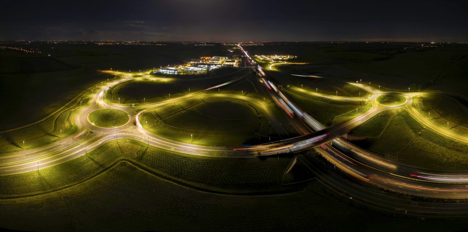 UK Roads at Night © Leo Hillier