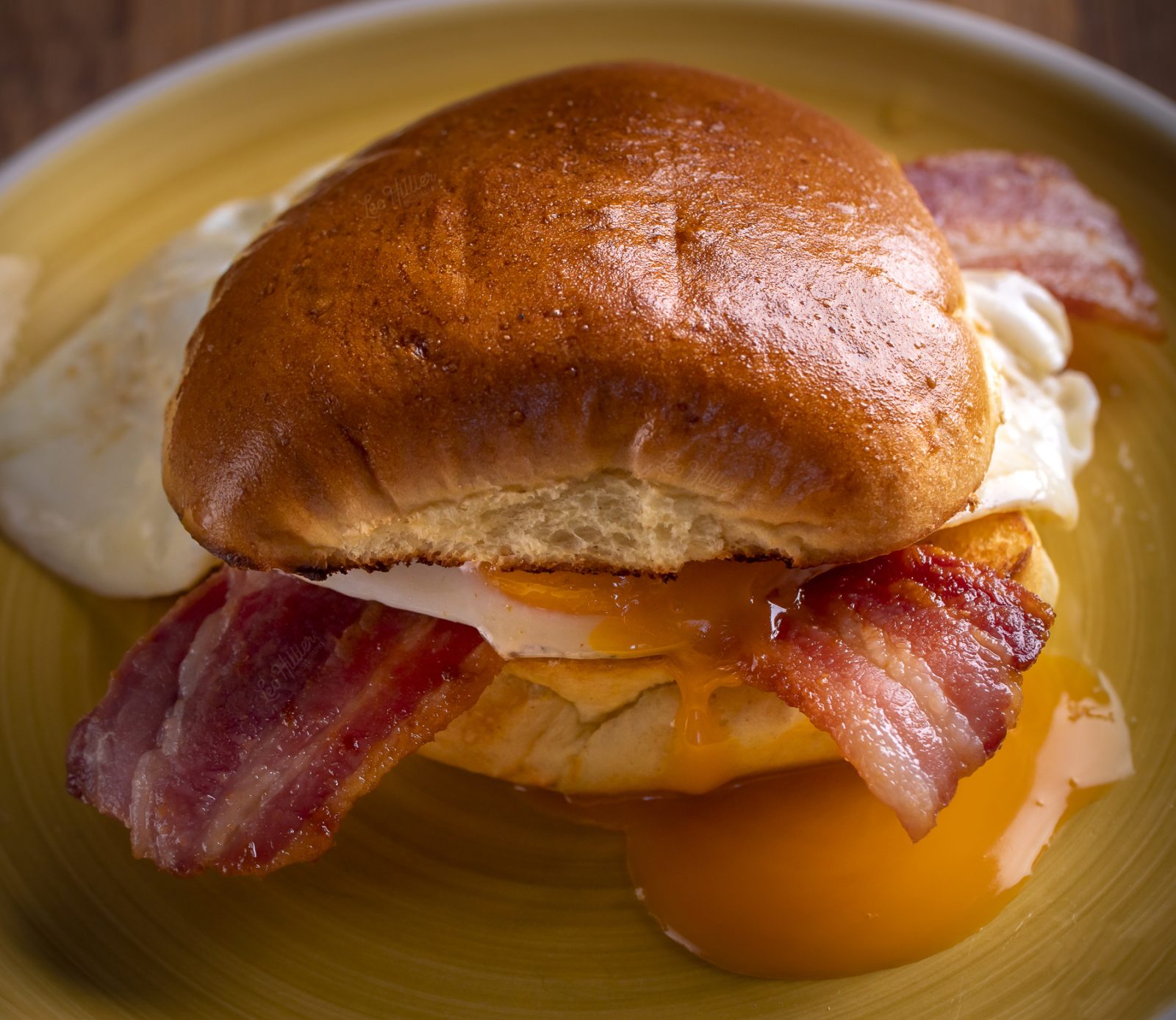 Bacon and Egg Bap by Leo Hillier
